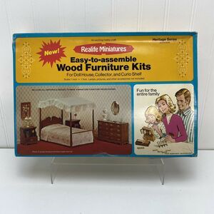 Vintage 1974 Realife Miniatures Heritage Series Bedroom Wood Furniture Kit 188